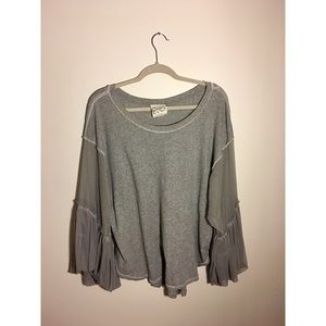 Free People Ruffle Sleeve Shirt